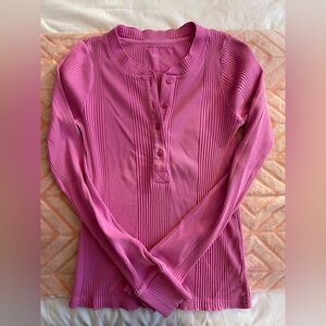 Aerie hot pink Henley shirt